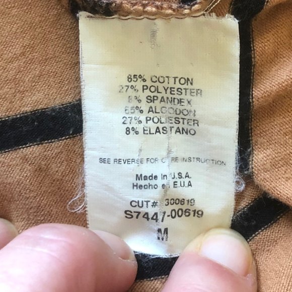 Lush Black and Carmel Colored Striped Pencil Skirt - Picture 6 of 6